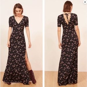 Reformation Briana Dress size 2, black with floral